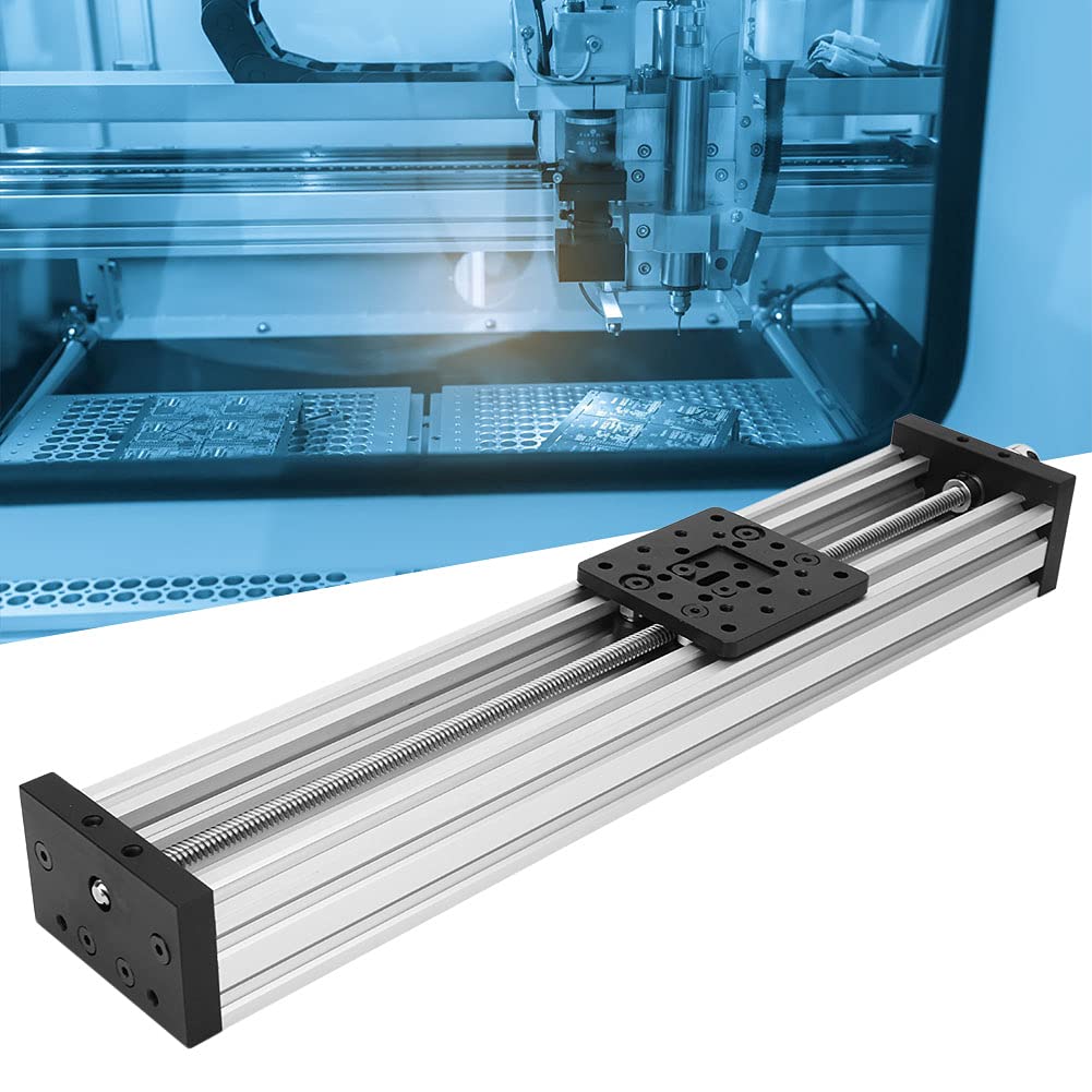 Schraubenschlitten-Lineartisch aus Aluminiumlegierung, 3D-Drucker-Graviermaschine, Schwarz, Silber, Schwarz, 400 Mm, Professionelles Zubehör (400mm #20)