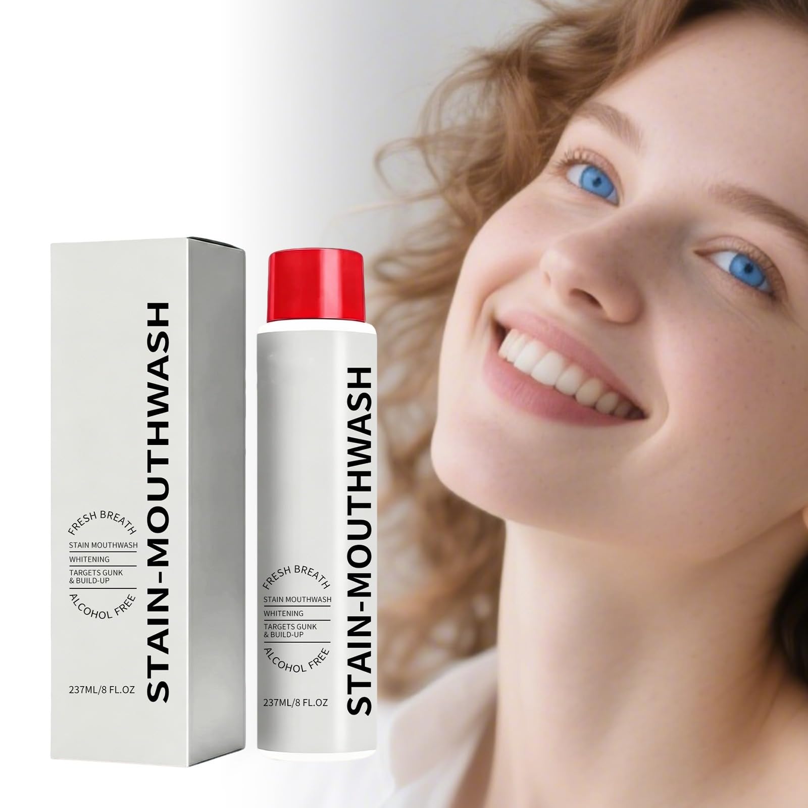 Whitening Mouthwash, płyta do usuwania, miętka alkoholowa do świeżego