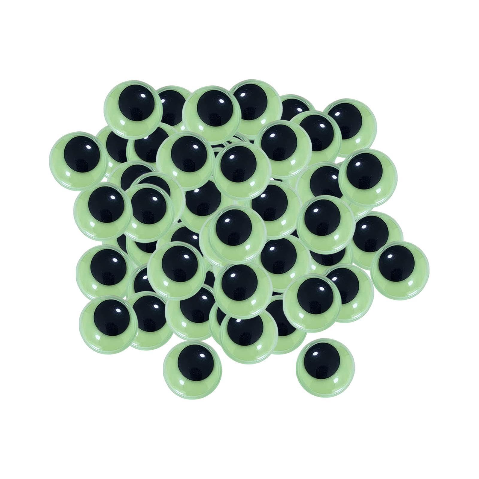 PIXZCSA Ergonomic Sticker Eyes for Scrapbooking and Halloween Crafts Bulk Pack Glow in Dark Googly Wiggle Eyes Self Adhesive Very Convenient to DIY Crafts, Black White, 8mm 100 pcs