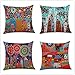 Produktbild 4er-Set Dekorativ Kissenbezug Bunter Ölgemalter Lebensbaum Baumwolle Leinen Kissenbezüge Dekokissen Kissenhülle Set Kissen Fall für Sofa Auto Schlafzimmer Zuhause Dekor Kissenbezug G2308