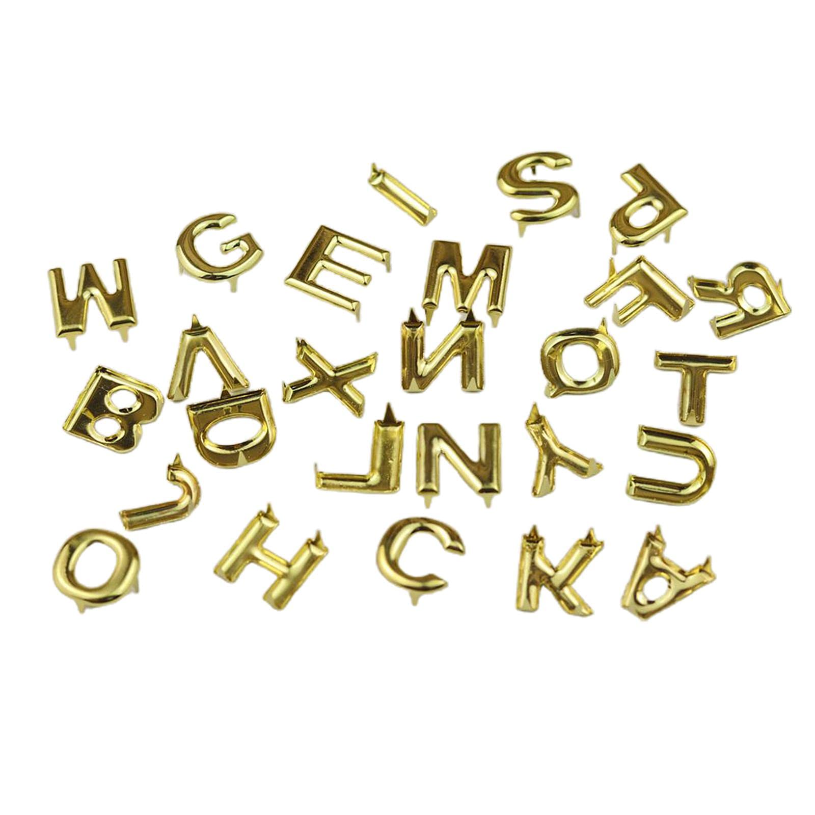 UGPLM 26Pc Alphabet A-Z Letter Rivets for Decorating Bags Shoes, Fabric Leathercraft,DIY Bracelets Dog Collar Name Tags Keychain Wristbands Clothing