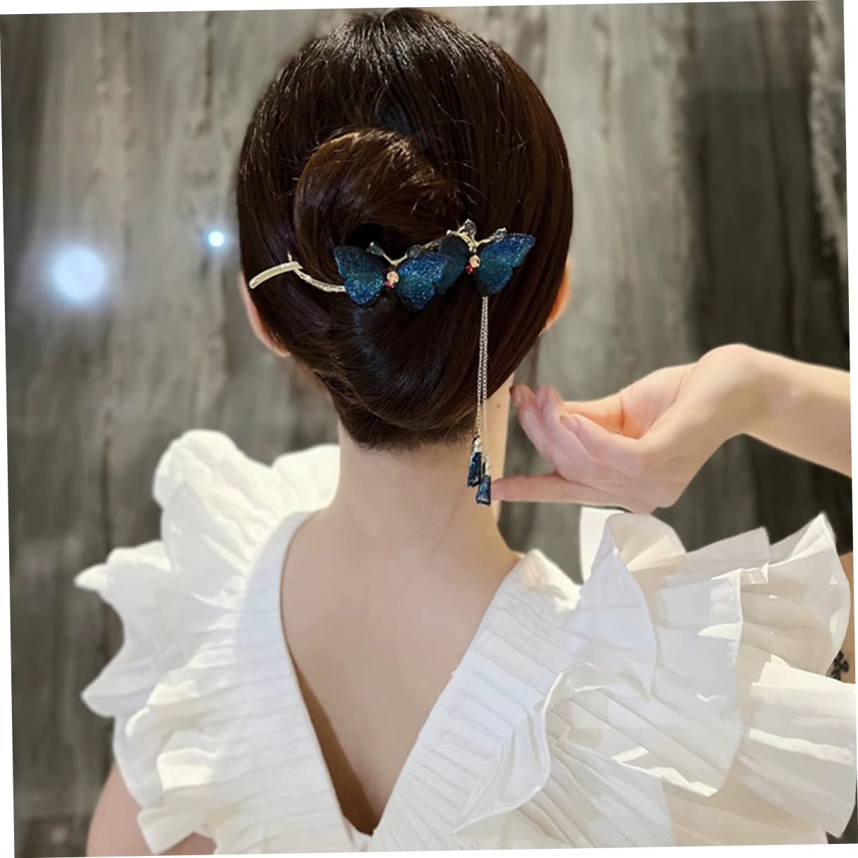 Didiseaon 4 Piezas Pinza Para El Pelo Con Bordado De Sombrero De Calamar Palo De Pelo Chino Palos De Pelo Chino Clip De Borla Cabello Japones Tela Temperamento De Las Mujeres Japón