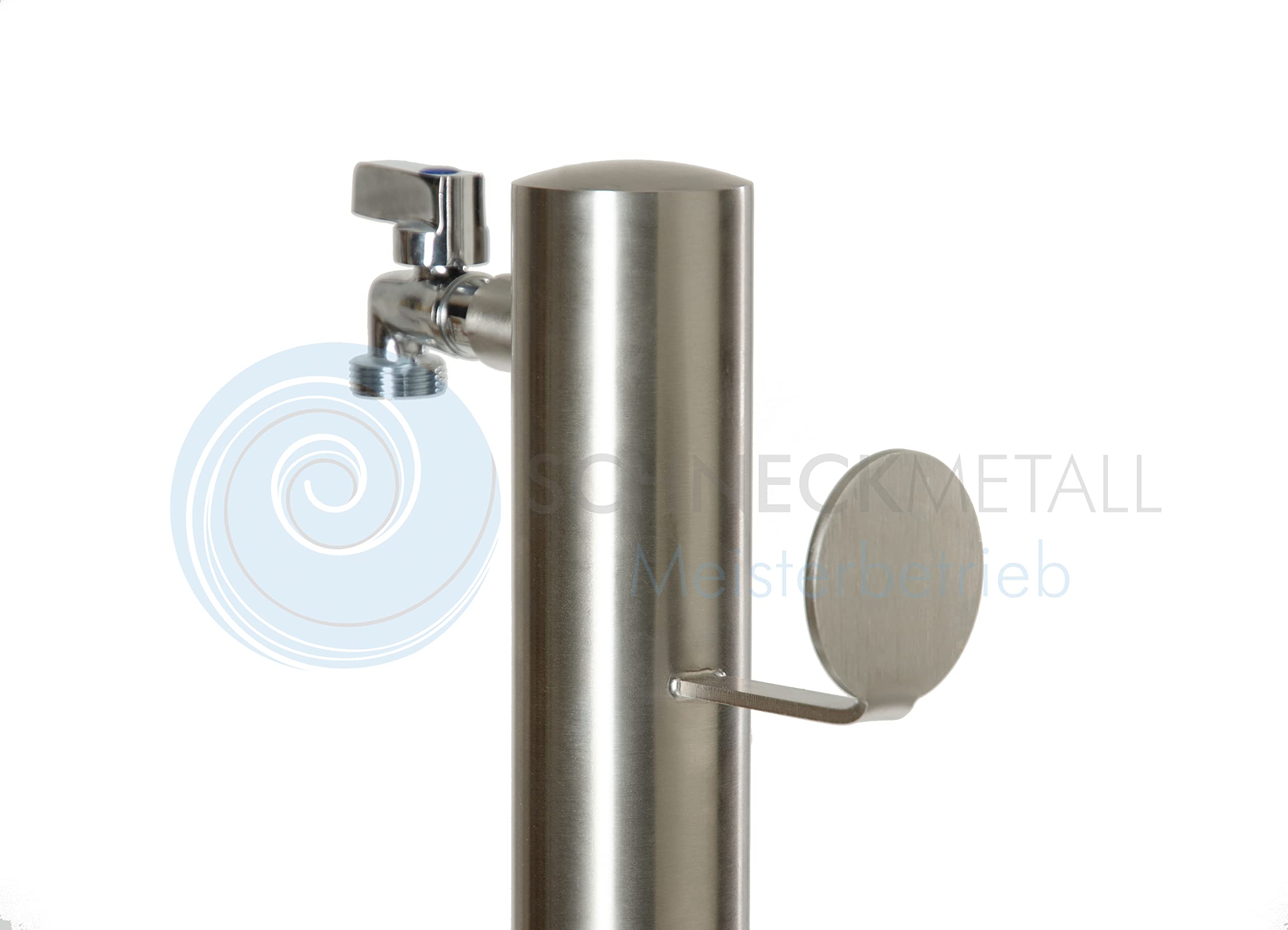 Schneck Wasserzapfstelle Edelstahl Wasserzapfsäule Wasserverteiler mit Schlauchhalter 1m WS6010SH