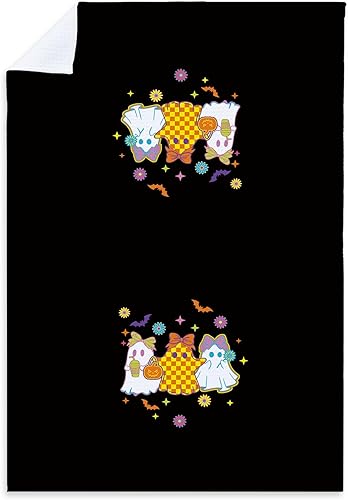 Toallas de cocina de fantasma de Halloween, decoración de Halloween, toallas de mano para baño y cocina, moderno retro de los años 70, paño de disponible en Yaxa Colombia
