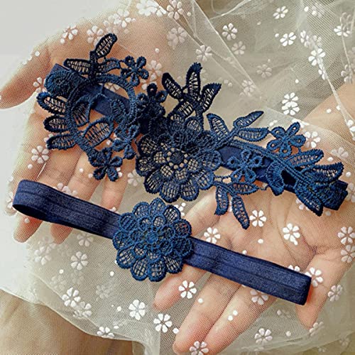 5 Farben Stretch Spitze Strumpfband Set Hochzeit Strumpfband Blume Blumenmuster Strumpfband für Prom Cosplay Brautjungfernkleid Cover