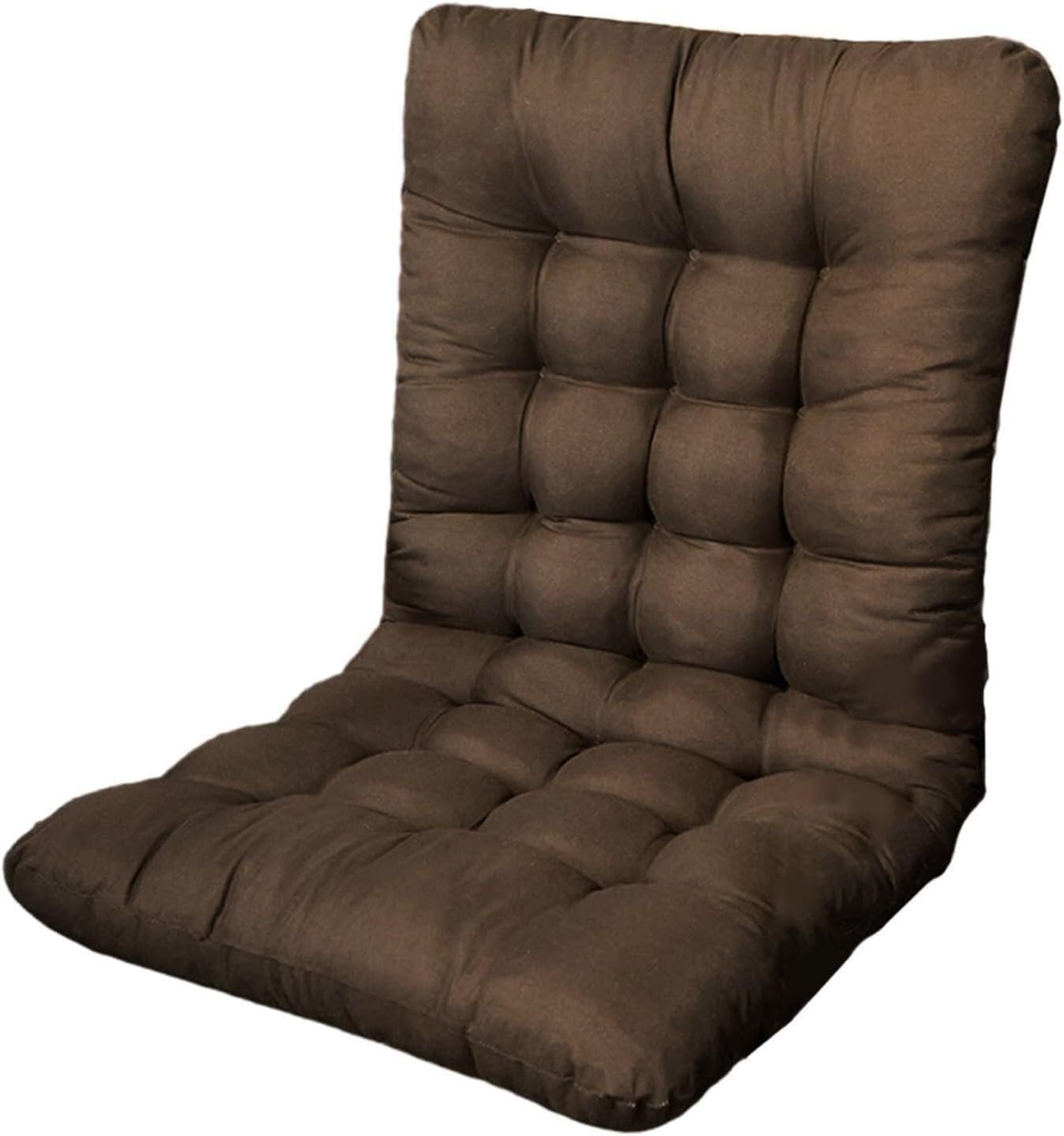 NMVAWIPT Garden Chair Cushions With Backs, High Back Cushion，Soft Outdoor Seat Pads, Rocking Chairs Cushion(Brown,45 * 155cm)