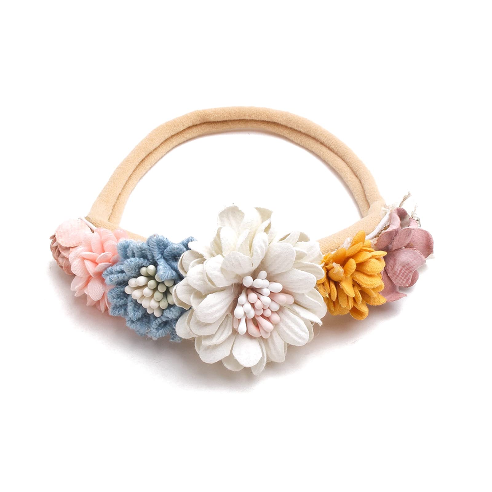 Baby Girl cloth Headbands Floral Infant Flower Elastic Hair Band Bows Wraps for Newborn Toddler Hair Accessorie Headband (Style 6, One Size)