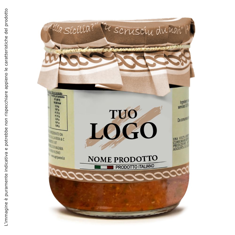 2 cartoni Pesto Pronto alla Trapanese Condimento per pasta con etichetta personalizzabile - Prodotti Tipici Siciliani