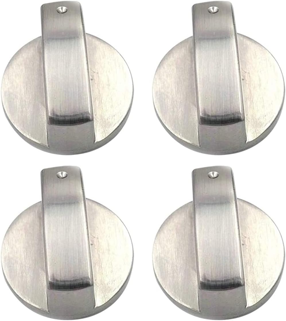 KASTWAVE 4 pcs Metal Round Gas Stove Knobs Cooker Oven Hob Control Switch Button Gas Stove on off Knob Replacement