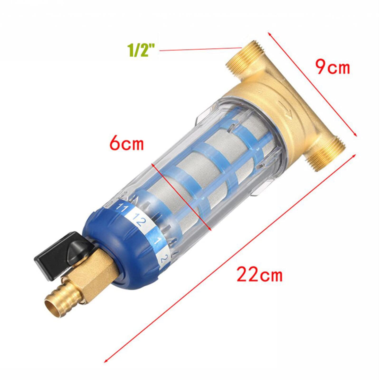 Filtro de agua reutilizable – Spin Down de sedimento – Grifo de rosca exterior para manguera de agua de pozo (rosca macho 1/2")