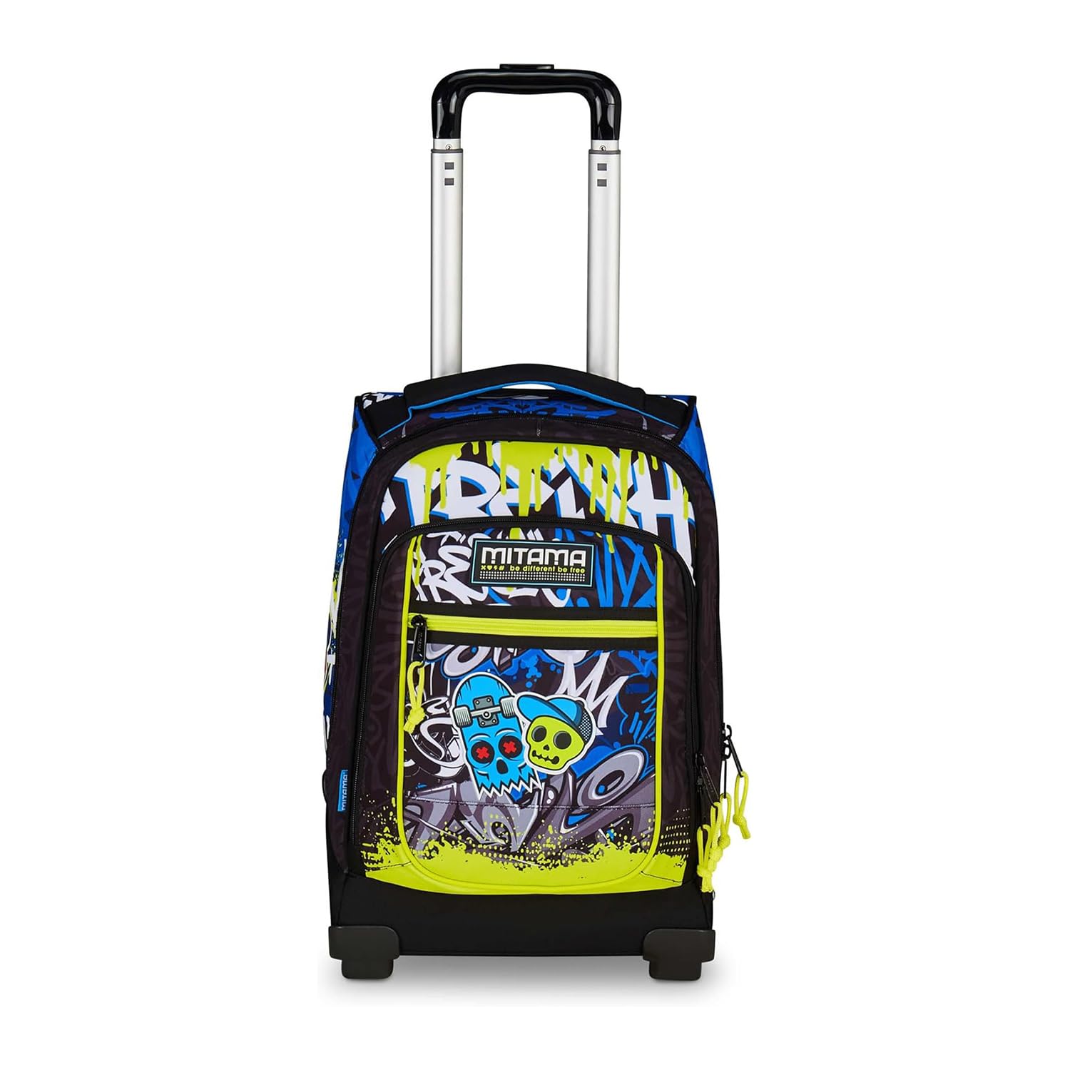 Mitama Trolley DR Scuola SCHOOL SKATE, Nero - Blu, 34 Lt, Tasche multifunzione, Spallacci uso zaino, Per bambini e ragazzi,scuola elementare e media, Tempo libero e viaggi