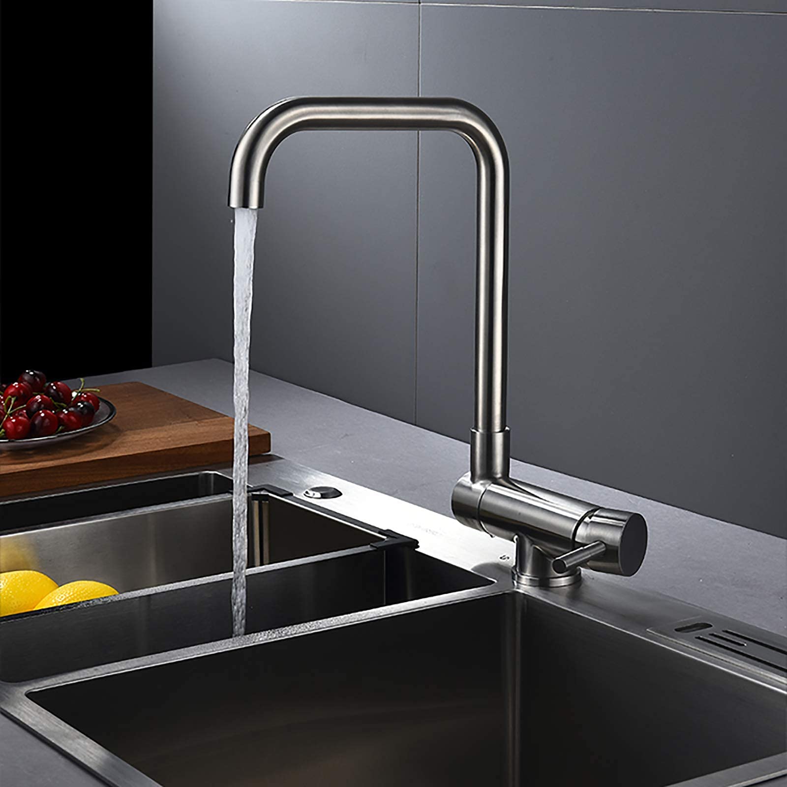 Mezclador Tap Cocina Cuarto de Baño, Giratorio Aireador Aireador Agua Ahorro Grifo Sola Manija Mezclador de Cocina Tapas Single Hole Hot And Fried Water Cash Faucet