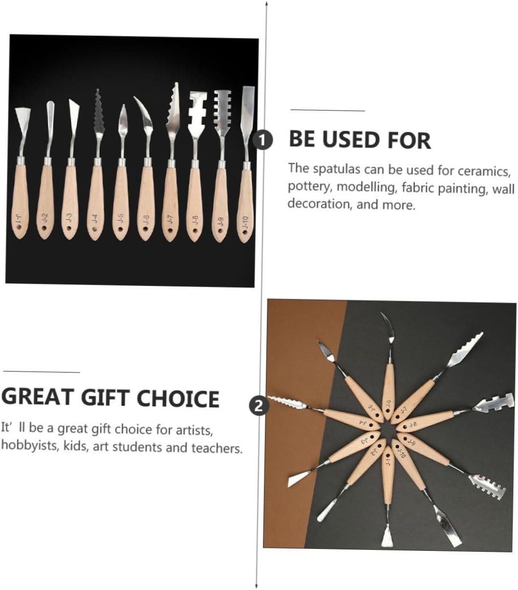 Operitacx 10pcs Mixing Painting Spatula Set Handle Stainless Steel Palette Knives for Oil Painting and Art Supplies Versatile Tools for Creative Effects and Techniques
