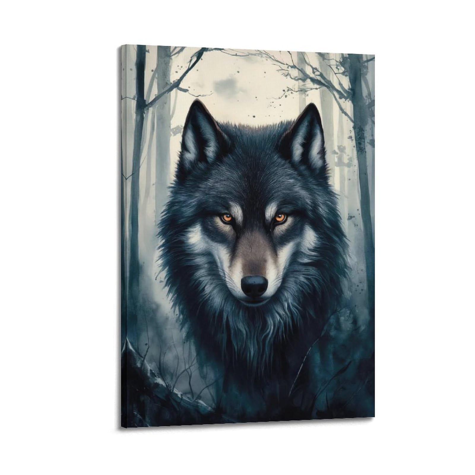 JTLFXY Animal Artwork Poster Wolves in The Forest Poster Decorative Painting Canvas Wall Posters And Art Picture Print Modern Family Bedroom Decor Posters 20x30inch(50x75cm)