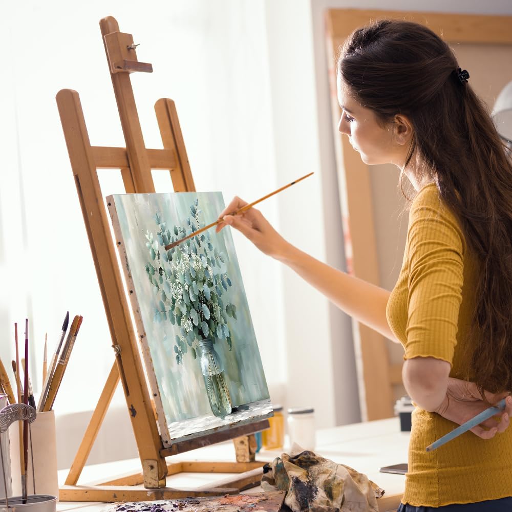 quiodok DIY Flores Pintar por Numeros Adultos, Kit de Pintura al óleo de Lienzo DIY para con Pinceles, Decoración del Hogar, Sin Marco para Adultos Principiantes Pintura — view 3