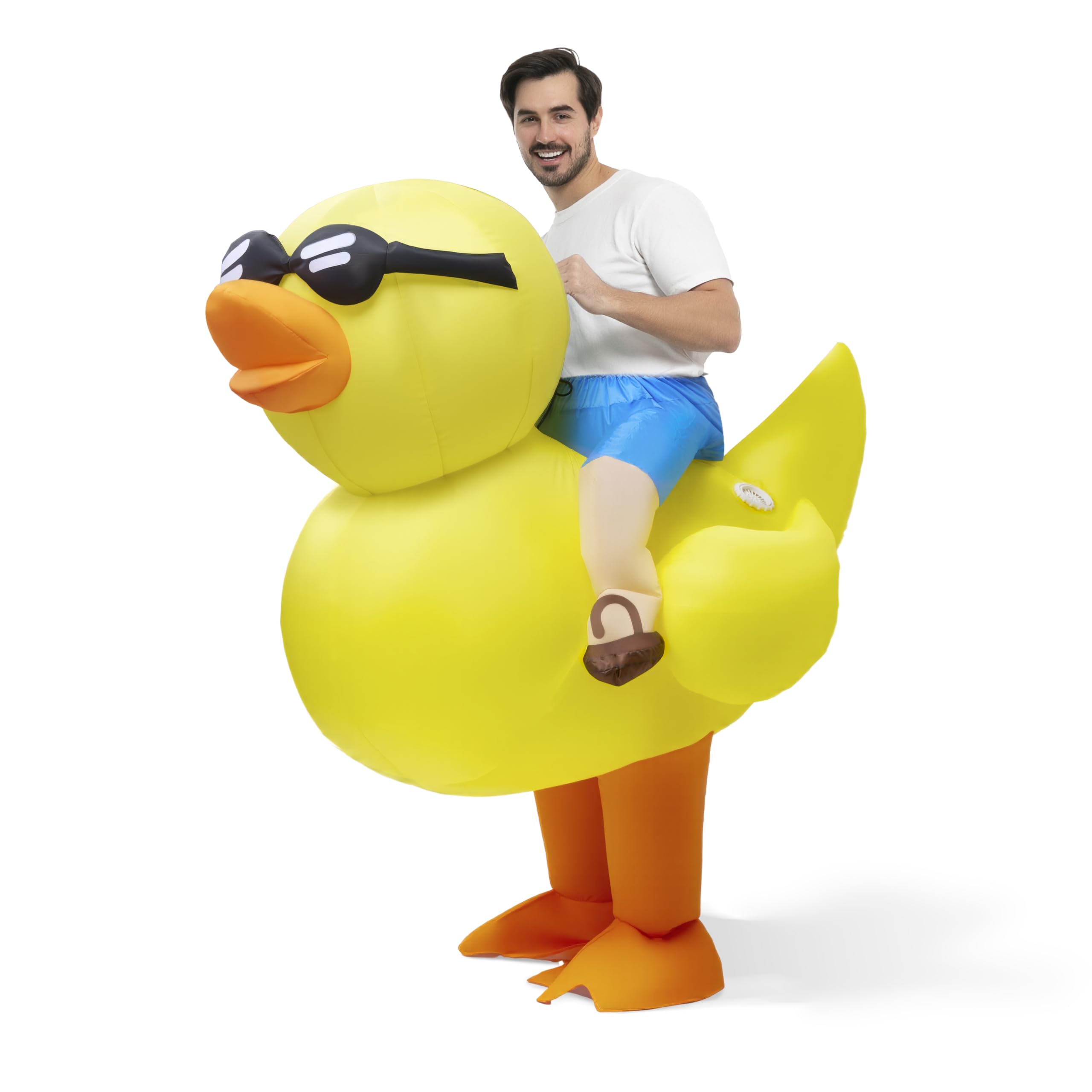 Spooktacular Creations Inflatable Duck Costume for Adults, Air Blow-up Duck Suit Deluxe Set for Halloween Cosplay Parties X-Large