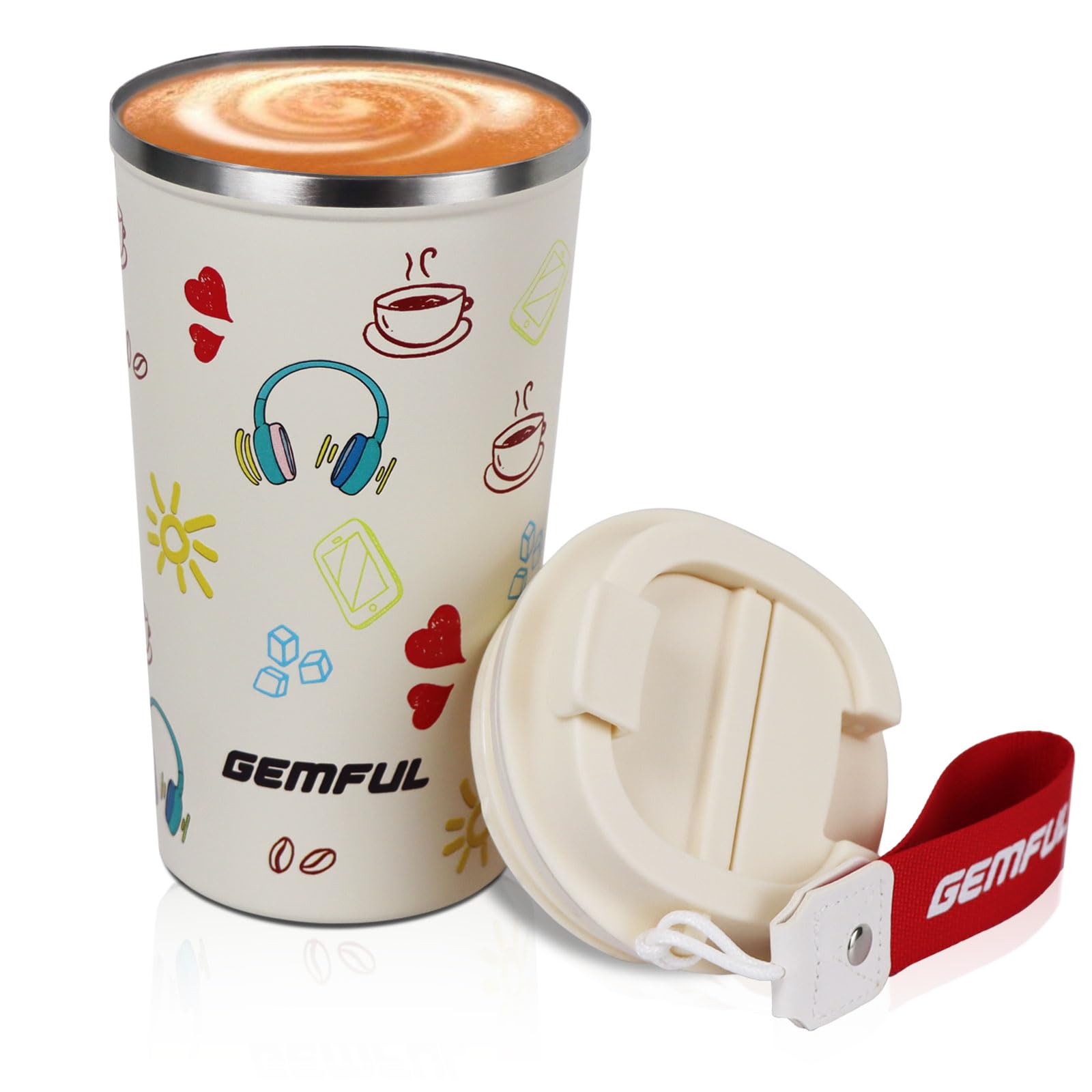 GEMFUL 510 ml Edelstahl-Thermobecher für unterwegs – Doppelwandig, auslaufsicher und ein tolles Geschenk für Sie und Ihn