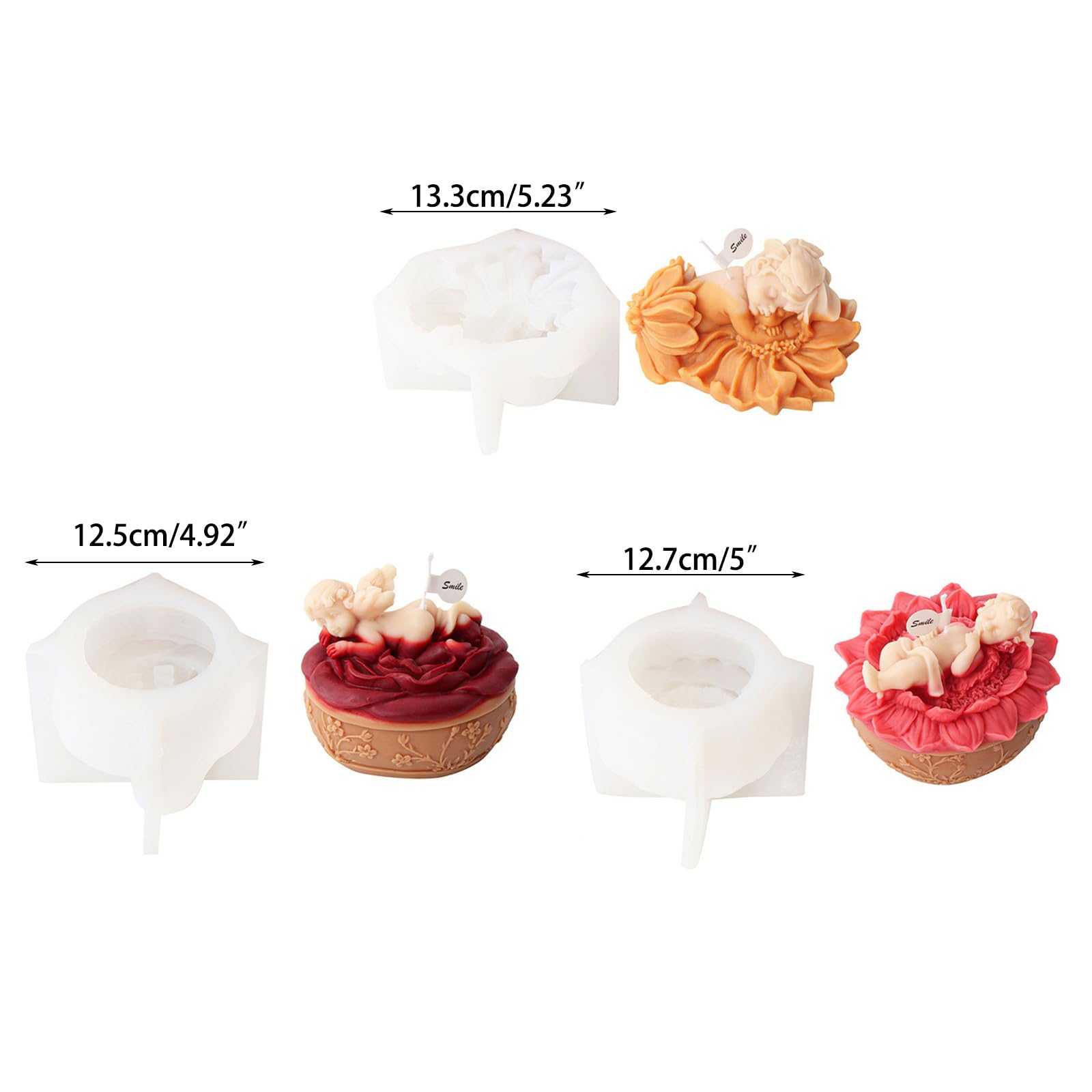 Moule en silicone 3D en forme de fleur en forme de fleur pour artisanat
