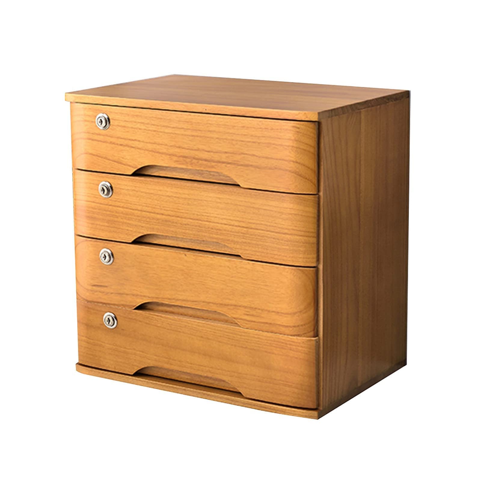 ASerZenith Wooden Desktop File Cabinet With Lockable Drawers For Nizing Office Supplies A4/Receipt File Nizer Shelf For Desk Nization,4 Layer