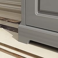 Vista 7 de AIEGLE Aparador de cocina gris con 4 puertas y 5 cajones, armario de almacenamiento grande de 59.1 pulgadas de ancho, consola de mesa, armario