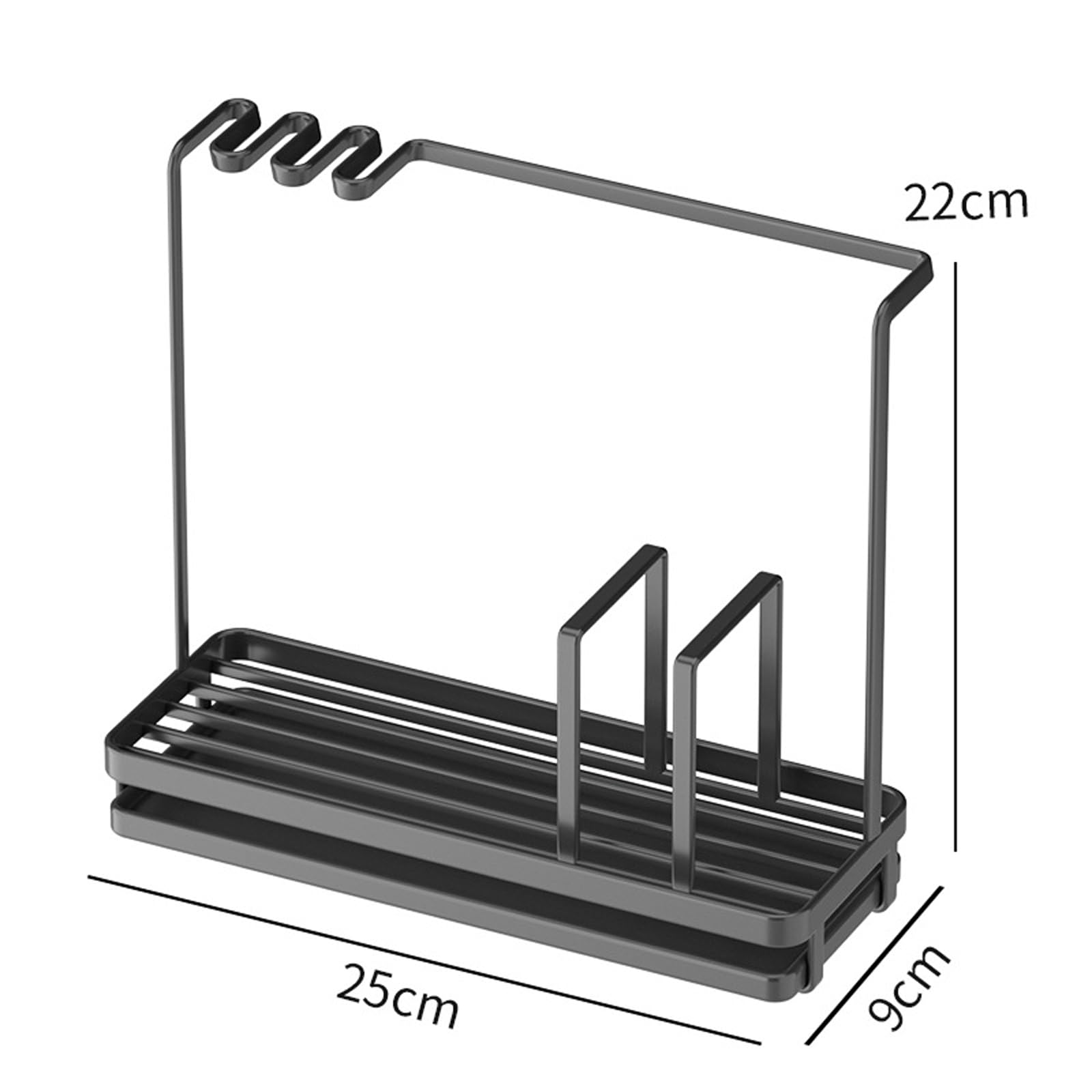 Organizzatore per lavello da cucina, contenitore per spugna per la pulizia dei piatti, per organizzare sotto il lavandino, soluzione per riporre oggetti in cucina, dimensioni: 25 x 9 x 22 cm