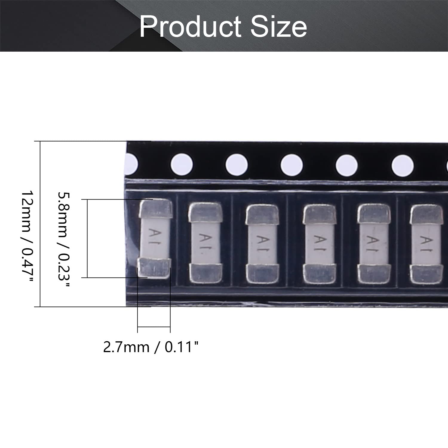 MECCANIXITY 50-Pack 125V 15A Surface Mount Fuses – Fast-Acting, 1808 Ceramic Body For Overcurrent Protection In LED/LCD Devices