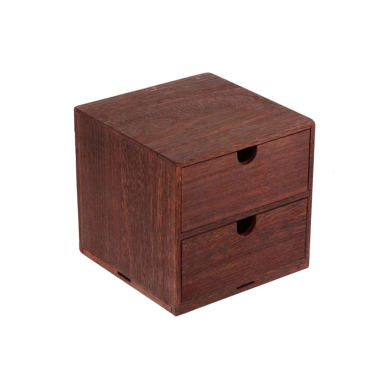 Piccolo portagioie organizer – Cassetto da scrivania in legno con design a cubo carino per orecchini, artigianato, forniture per ufficio, accessori da scrivania chic soluzione salvaspazio