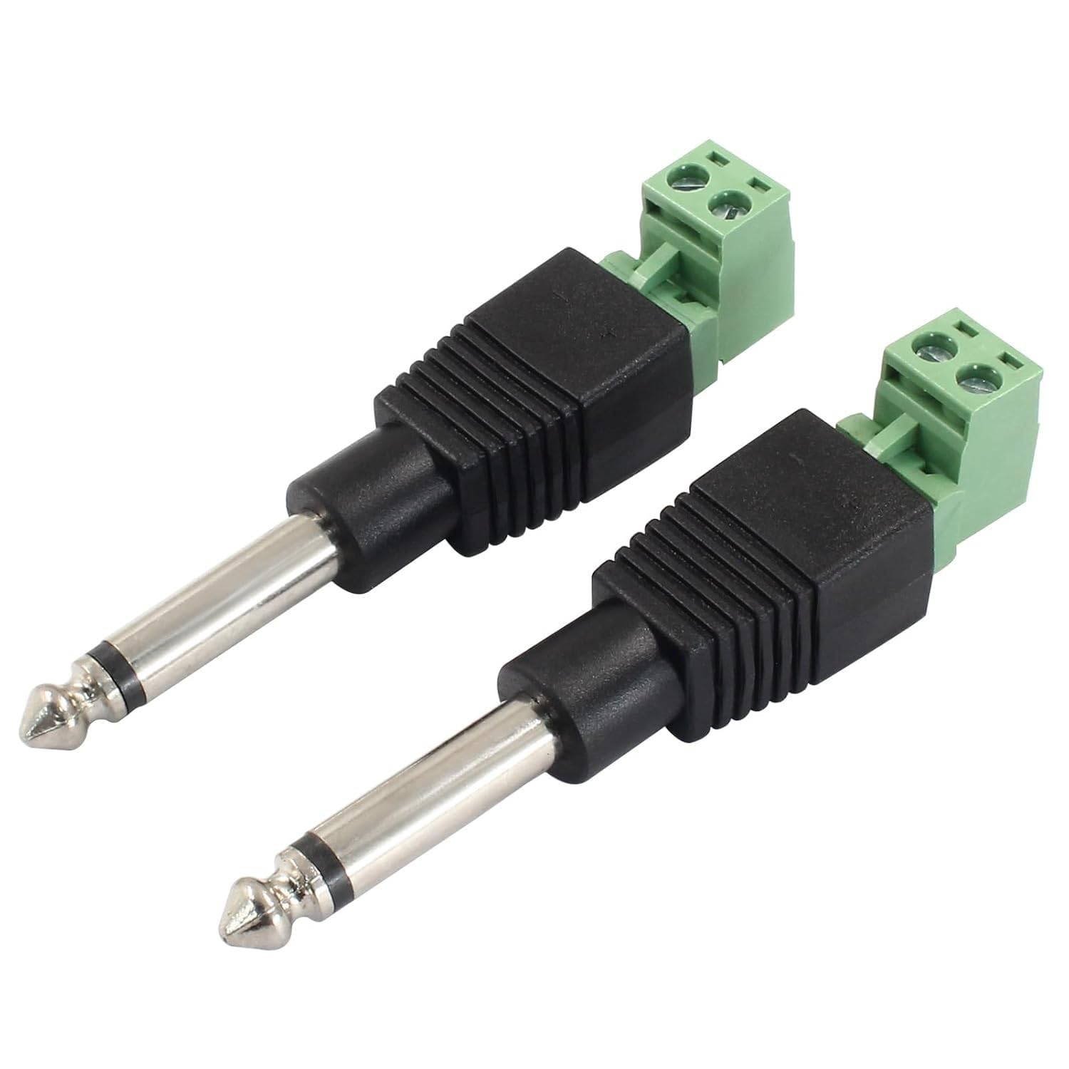 MX 2 Pack 6.35mm 1/4" Mono Plug TS 6.35mm Male Solderless Terminal Adapter Jack DIY Audio Cable Connector for Microphone Speaker Electric Guitar Bass Keyboard Amplifier Audio Cable Repair-image-24