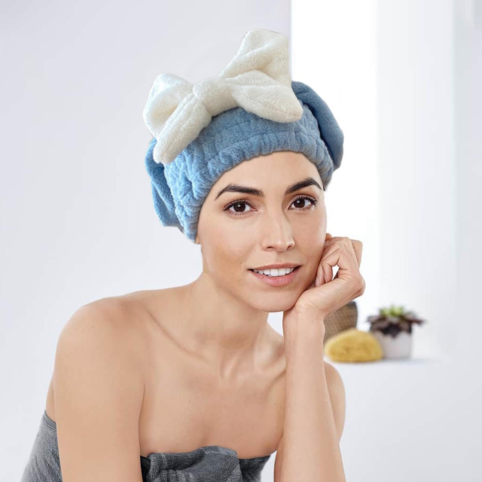 Scettar 3er Set Mikrofaser-Haarturban – Weich, Saugstark, Mit Knopfverschluss Für Kurze & Lange Haare
