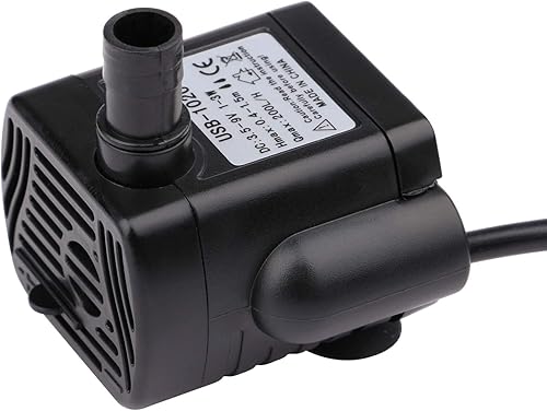 Miniatura 3 de Driew, pequeña bomba de agua, con cable de carga, solar, sumergible, resistente al agua, 3W DC 3,5-9V USB., negro