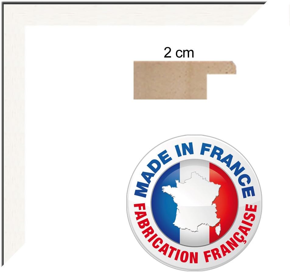 Wall Photo Frame 23x31 / 23 x 31 frame White, 2 cm wide, Wood photo frame
