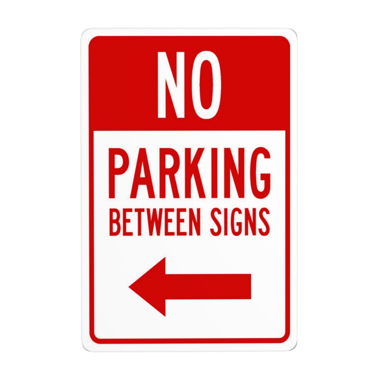 SMAZDFXX No Parking Between Signs With Arrow Metal Warning Tin Sign Cautions Security for Street Business Decor 5.5"x8"
