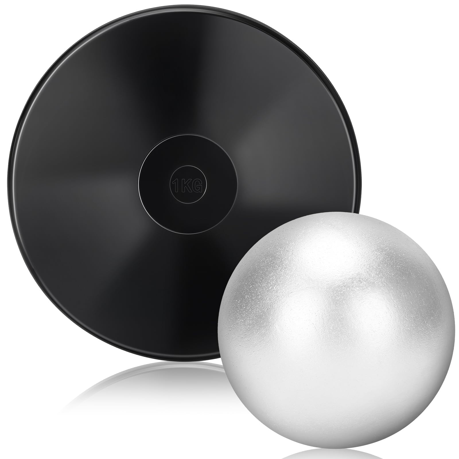 Iron Shot Put Set 8lbs Shot Put Ball 1kg Discus Track & Field Athletes Training Rubber Discus 1 kg Shotput for High School & College Throwers Outdoor