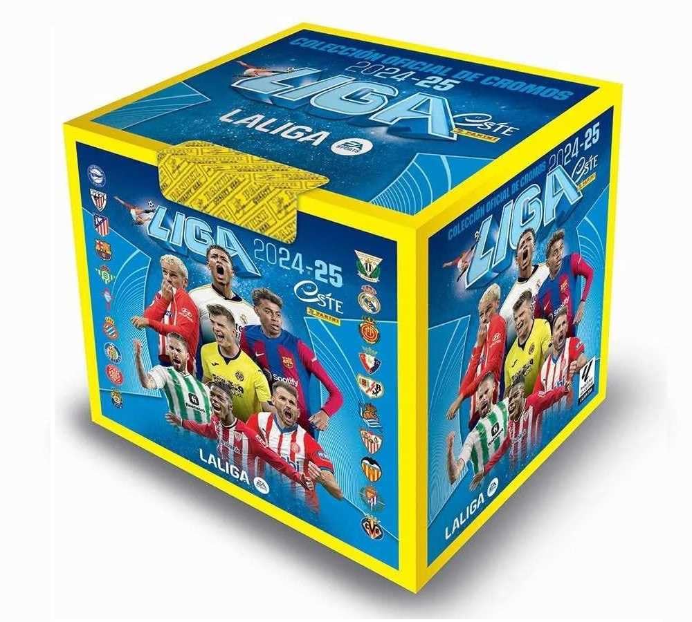 Caja con 50 sobres de cromos de futbol Liga Este 2024-2025 Panini