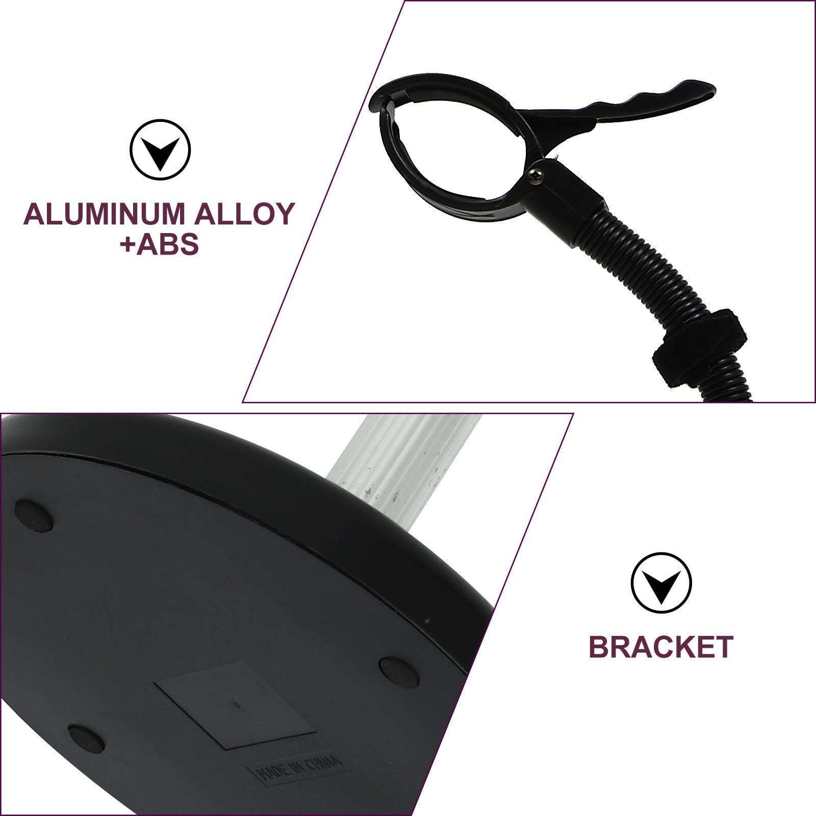 Haartrocknerständer Schwarz aus Aluminiumlegierung, Abs und Pp