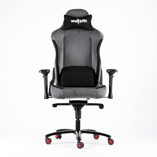 Wakefit Nylon Gaming Chair 3 Years Warranty Ergonomic Gaming Chair, Lumbar Support Chair, 4D Adjustable Armrests & Height, Powder-Coated Base Multi…