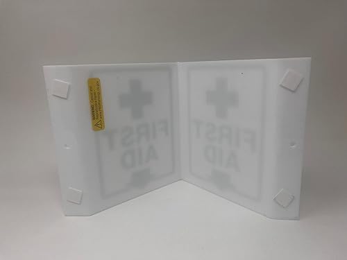 Miniatura 6 de UNISHIELD Letrero estándar "V" de extintor de incendios de 9 pulgadas de ancho x 6 pulgadas de alto x 4 pulgadas de profundidad, blanco sobre rojo