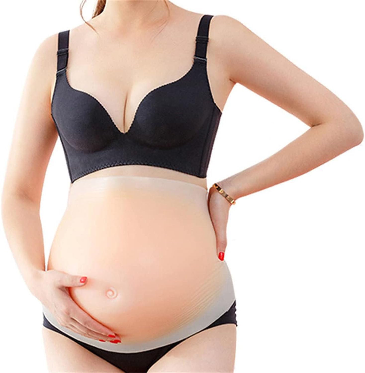 Künstlicher Schwangerschaftsbauch, realistischer künstlicher Schwangerschaftsbauch, künstlicher Schwangerschaftsbauch, Bauchstütze, Silikon, Schwangerschaftsbauch, 7 Monate