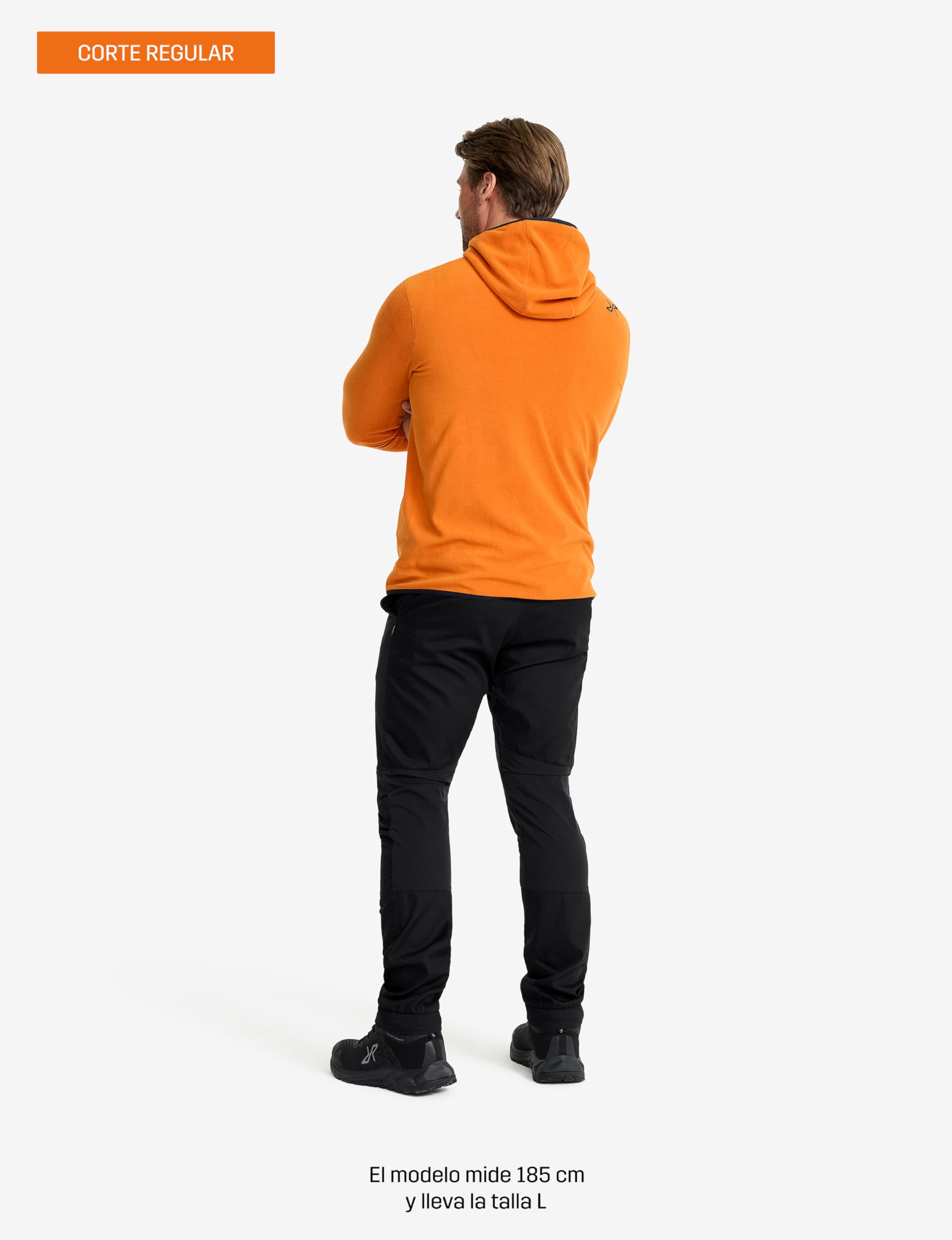 RevolutionRace Hiker Fleece Hoodie para Hombre, Sudadera con capucha de forro polar ligera y elástica