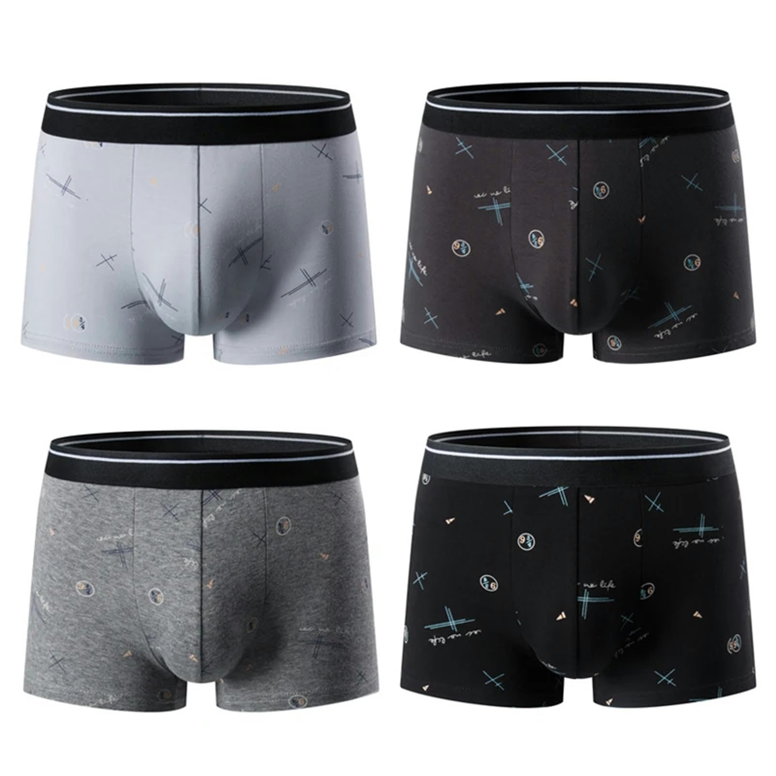 MdybF Ropa Interior Masculina 4Pcs Hombre Bragas Hombres Pantantiles De Algodón Boxeadores Antibacterianos Boxeadores Transpirables Grandes