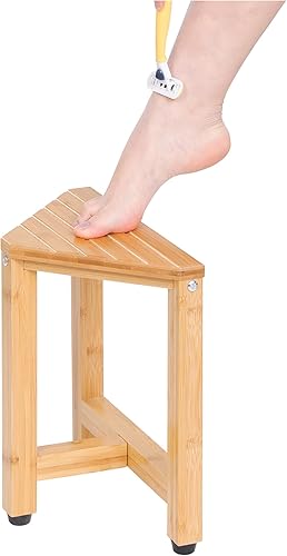 TYYIHUA Taburete de ducha mejorado de 13.2 pulgadas para ducha interior, impermeable, reposapiés de ducha para afeitarse piernas, taburete de ducha