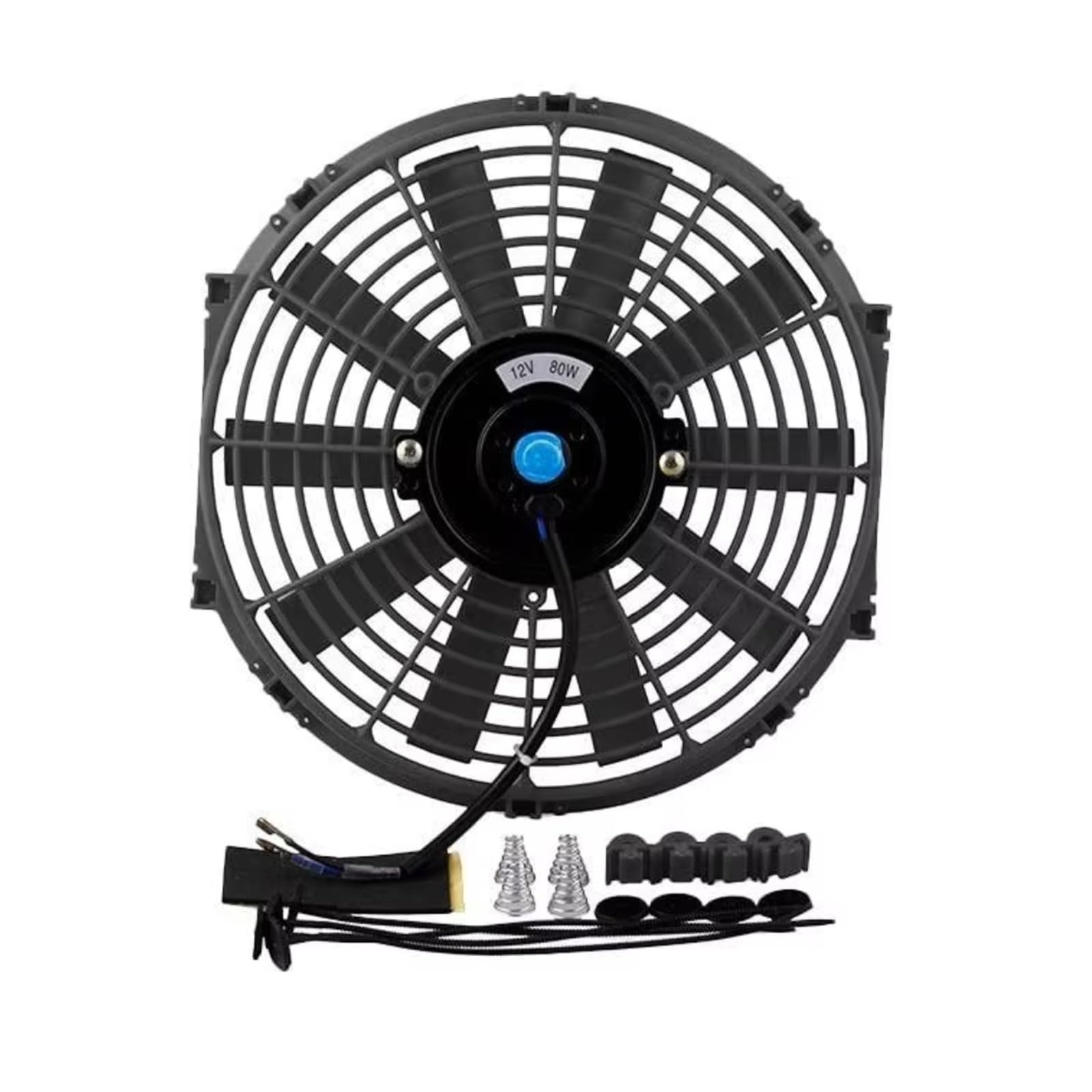 12/14 ''12V Ventilador Refrigeración Motor De Aceite Universal Radiador De Motor Intercooler Radiador Enfriador Aceite Ventilador Empuje Refrigeración Delgado Ventiladores Radiador Kit(12Inch)