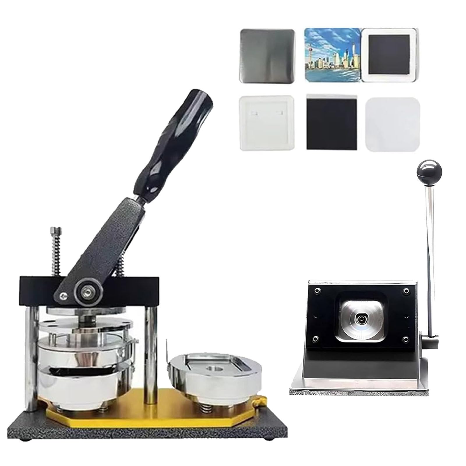 Professional DIY Magnet Press Machine Kit, 2x2 Inch Fridge Magnet Maker with Paper Trimmer &100pcs Supplies,for Custom Refrigerator Decals & Gifts