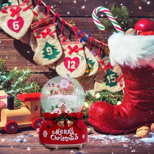 Bolas de nieve de Navidad con música tradicional y luces LED decorativas 4