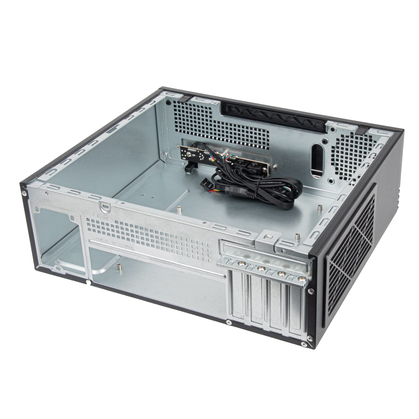 Silverstone SST-ML11B - Milo Boîtier Micro-ATX Mince et Compact, Prend en Charge Les Blocs d’Alimentation de Format TFX