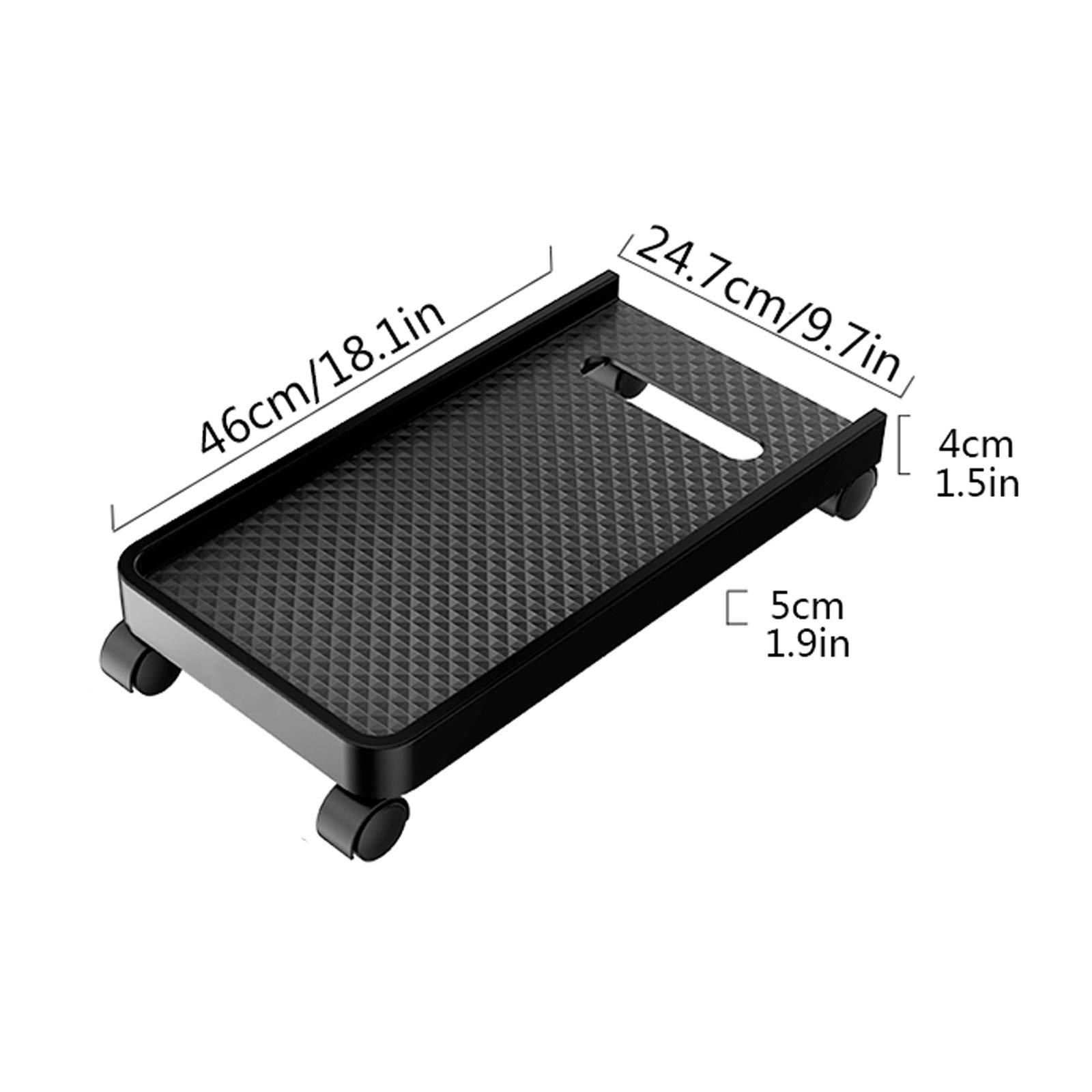 Supporto per CPU Simple Desktop Chassis Tower Stand Plastica PC Stand PC Supporto per la CPU Mobile Supporto da pavimento Stand CPU con 4 ruote e 3 fianchi laterale per ufficio casa Supporto per PC