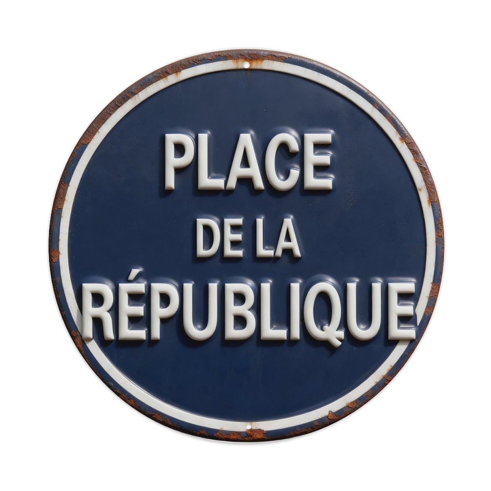 Zlatcbu Vintage French Street Sign Metal Tin Sign Retro Wall Art Poster, Decor For Home Living Room Bar Cafe Garage, 8X8 Inch