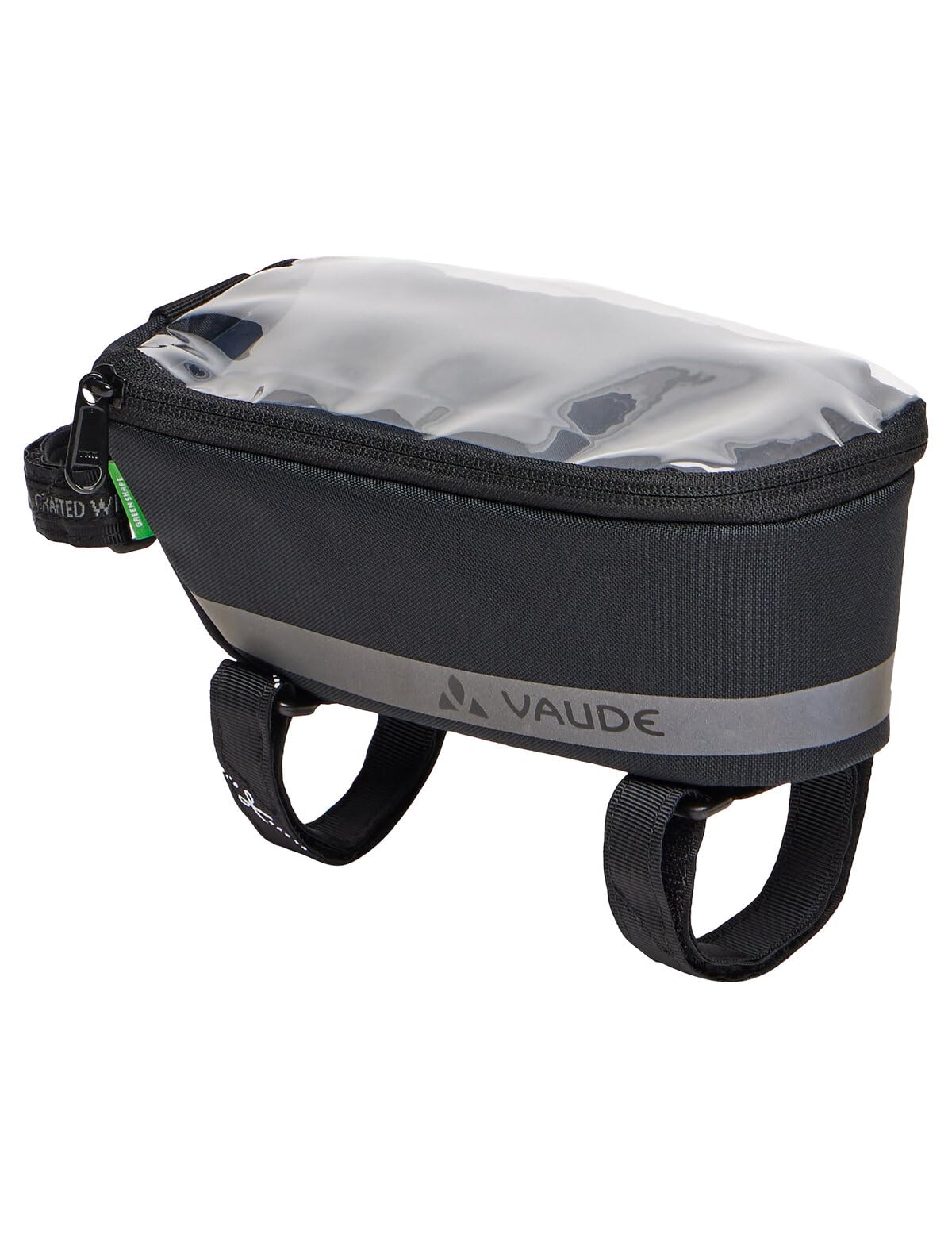 VAUDE Fahrrad Oberrohr-Tasche Top Tube Phone Bag, für Mobilgeräte mit integriertem Klarsichtfach, 1 l Volumen, black, Einheitsgröße