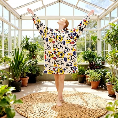 30% Off Wearable Blanket Hoodie for Adults - Soft Sherpa Fleece