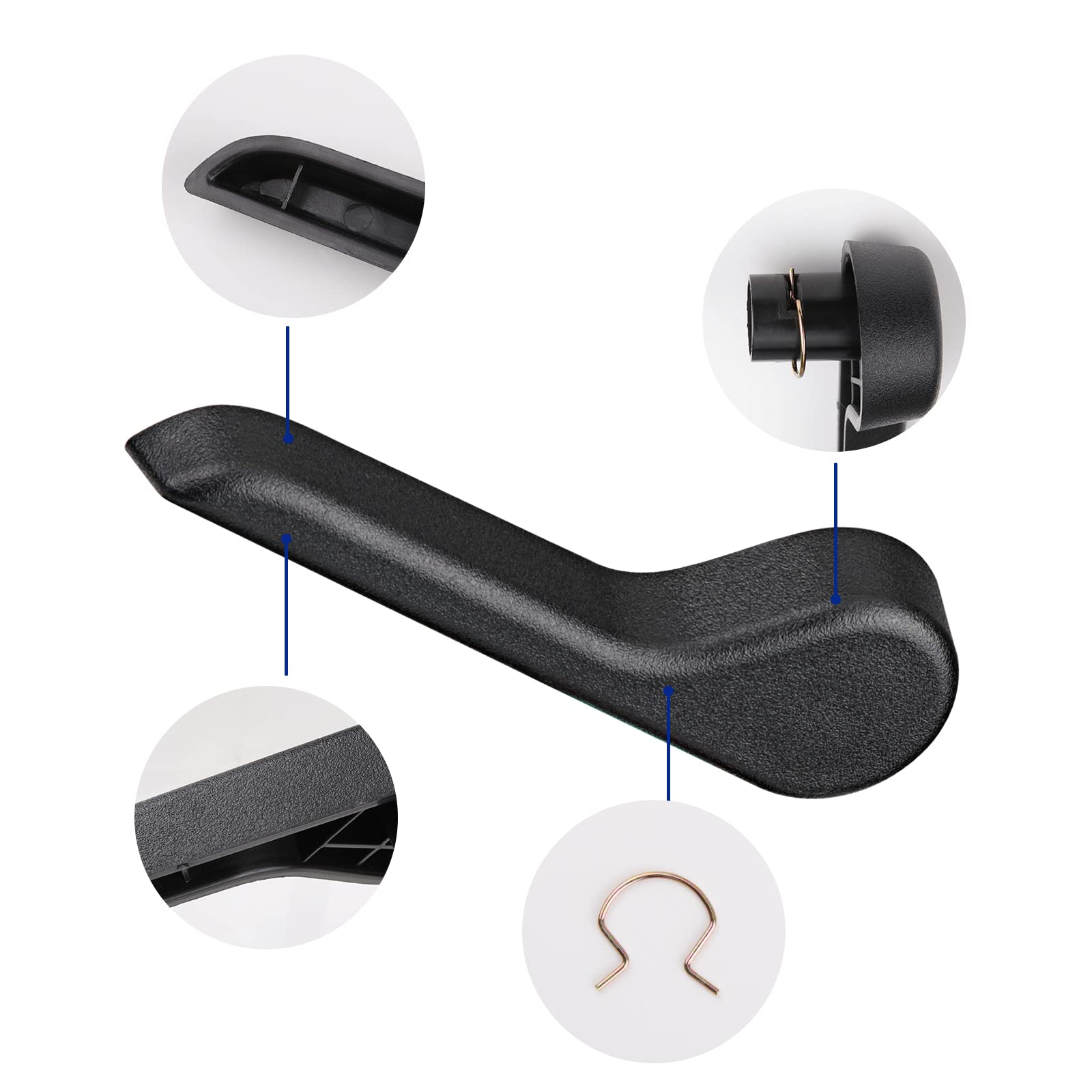 AM Autoparts Graphite Seat Recliner Handle – Driver Side LH – Fits Chevy GMC Olds SUVs (Blazer/Bravada/Jimmy)